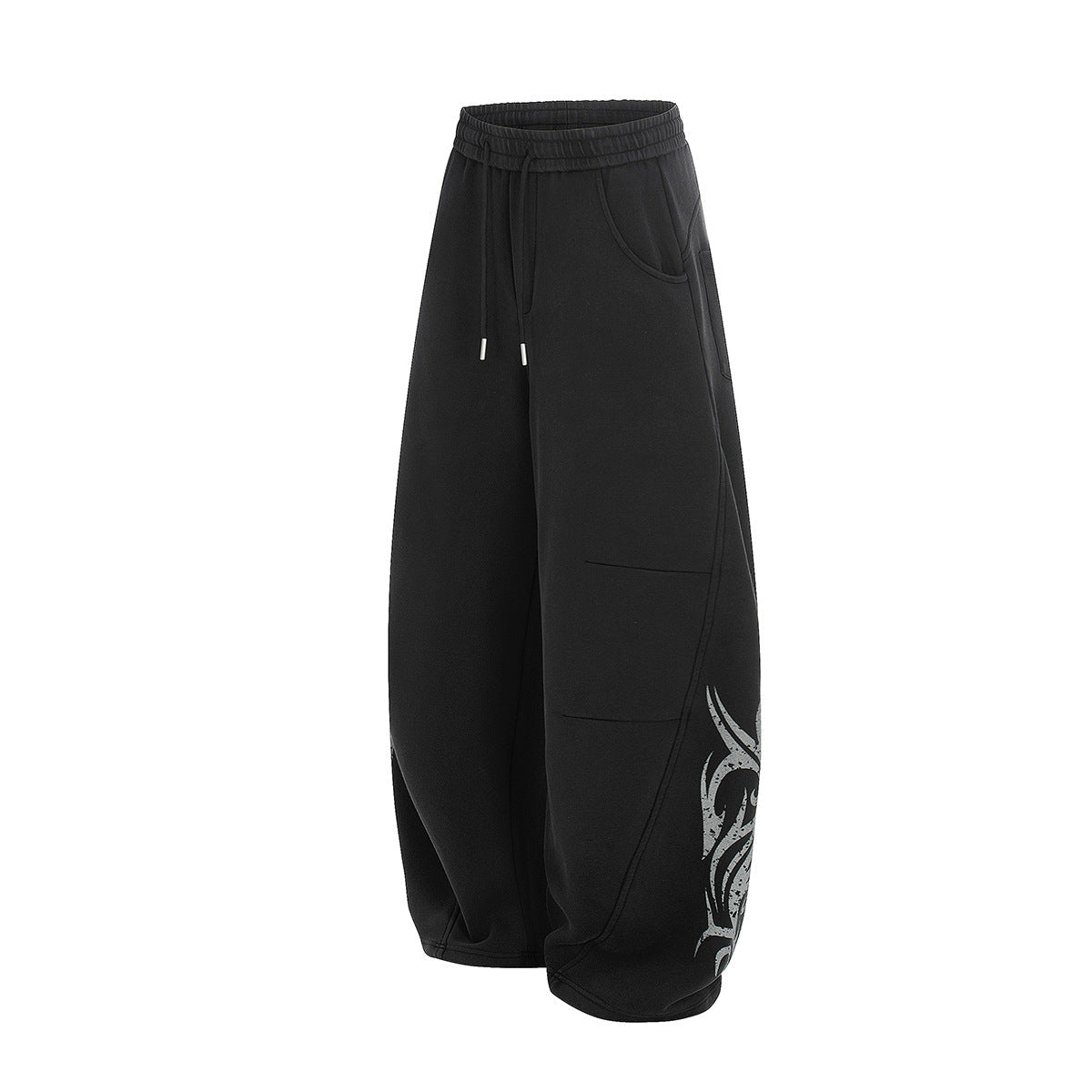 Tribal Print Drawstring Wide Leg Sweatpants