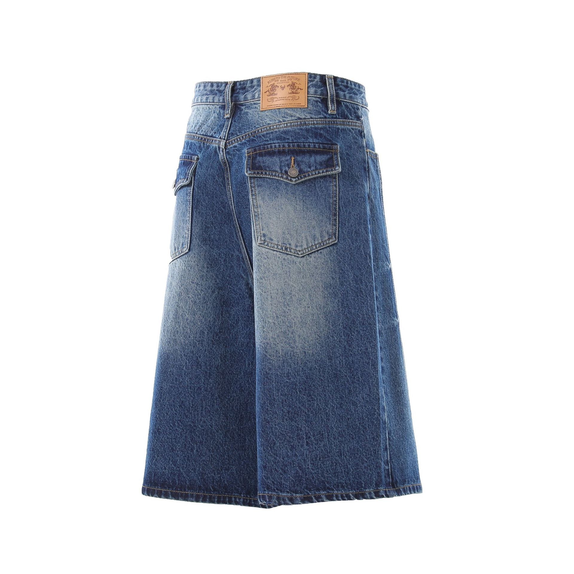 Denim Wash Wide Leg Jort