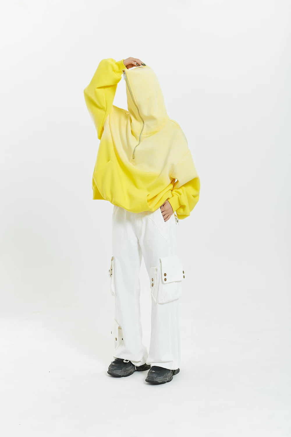 Gradient Half Zip Oversize Hoodie