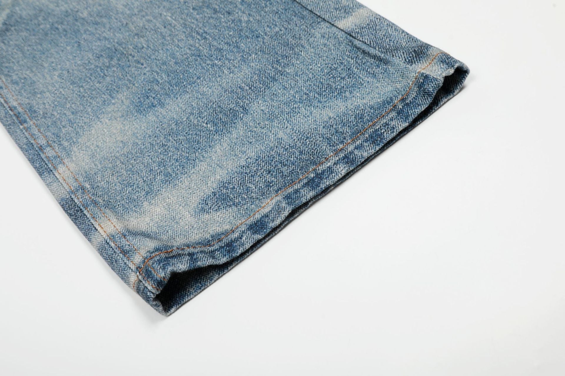 Digital Print Chain Wide Leg Denim Jeans