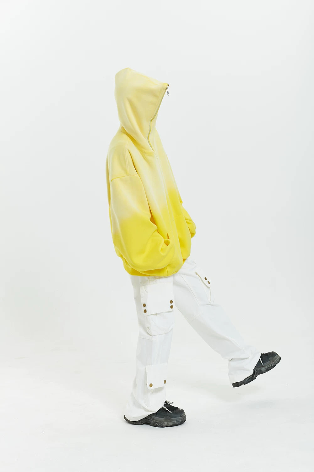 Gradient Half Zip Oversize Hoodie