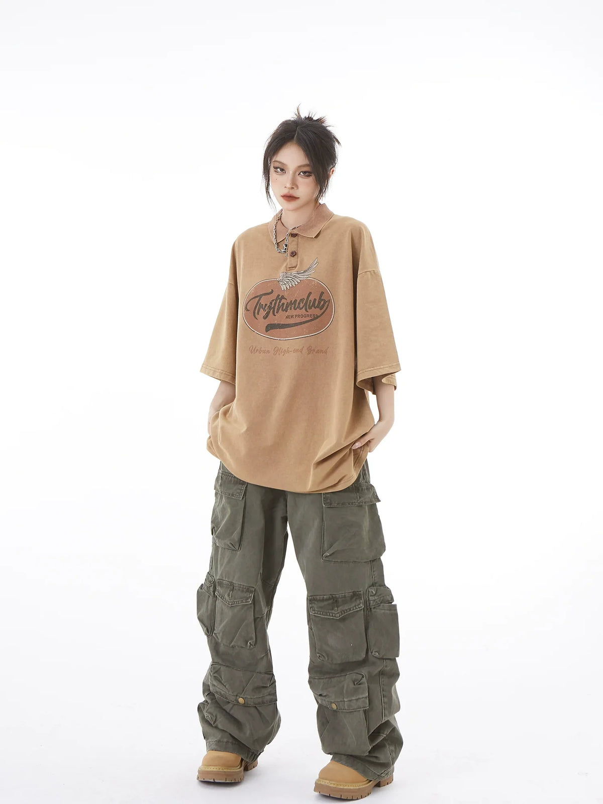 Pantalon cargo large multipoches