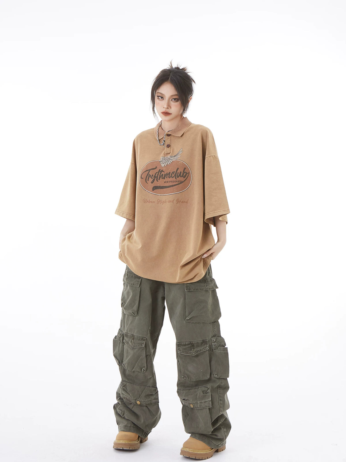 Pantalon cargo large multipoches