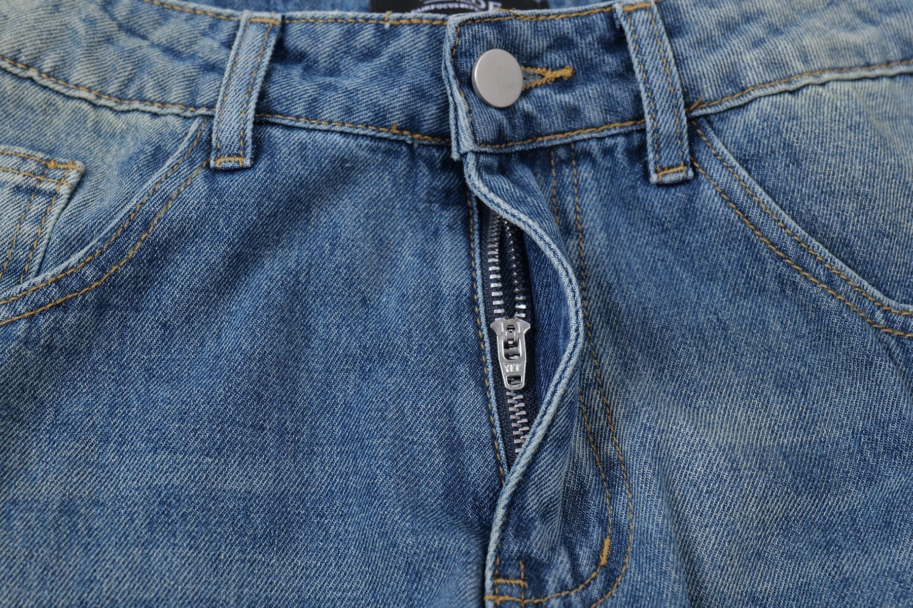 Washed Multi Pocket Cargo Denim Jort