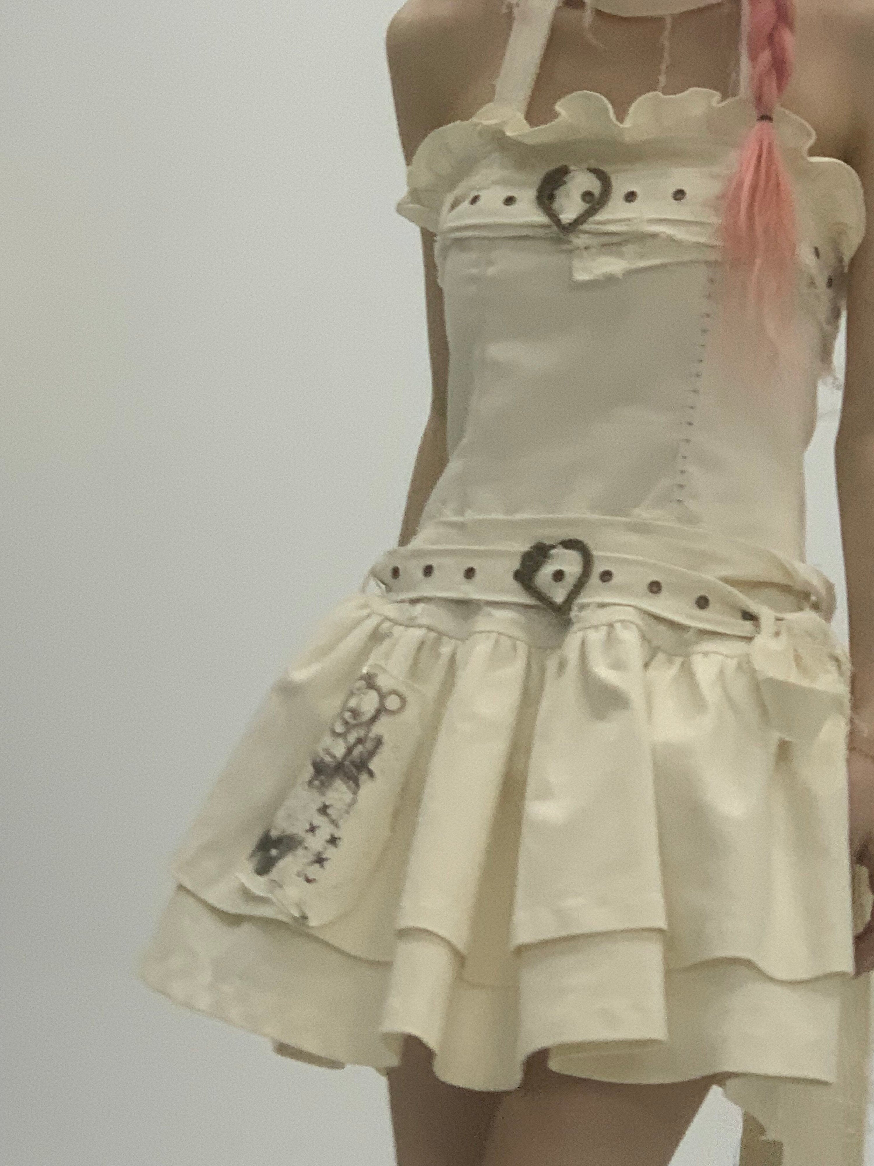 Halter Rivet Ruffle Tiered Dress