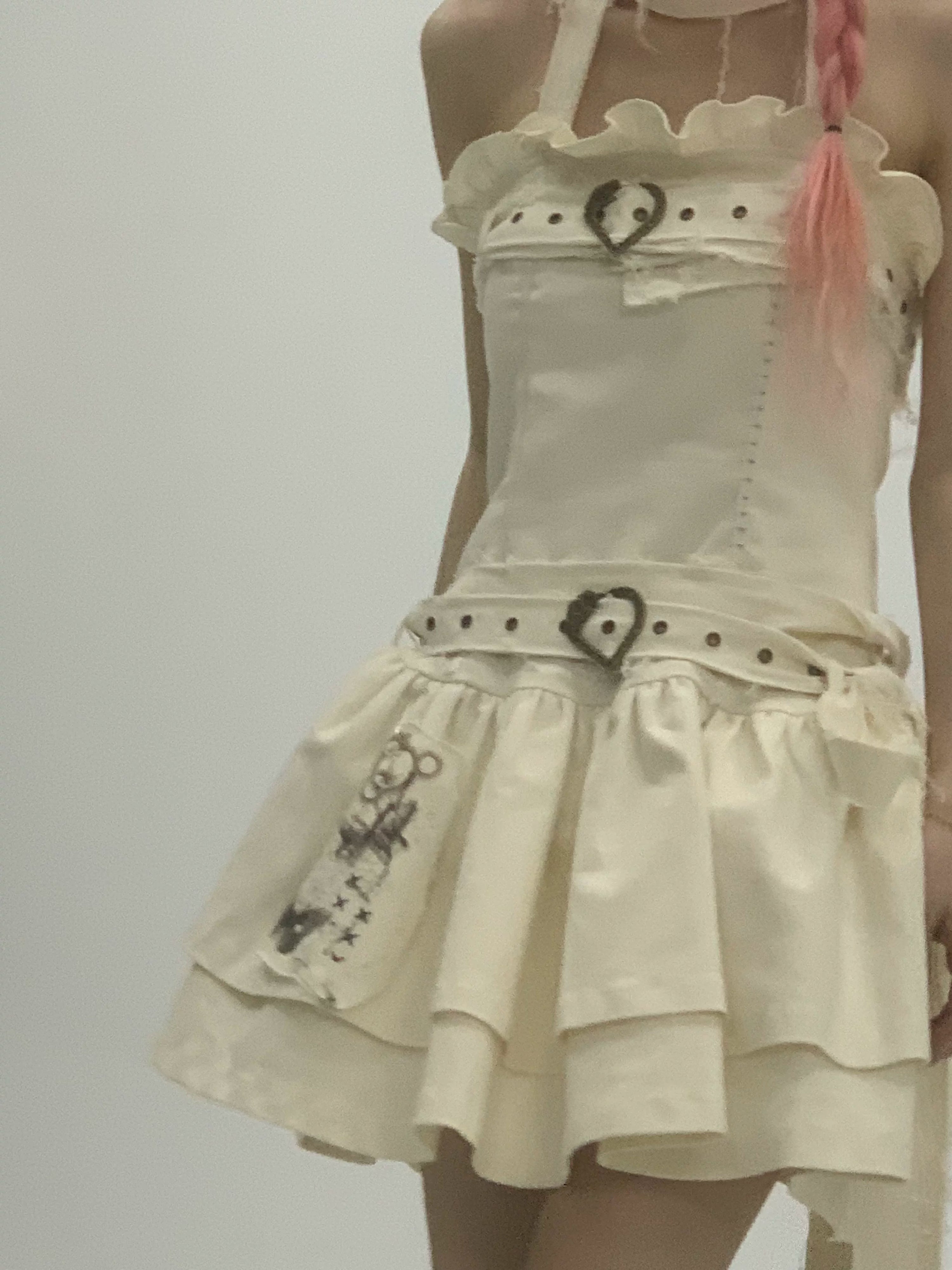 Halter Rivet Ruffle Tiered Dress