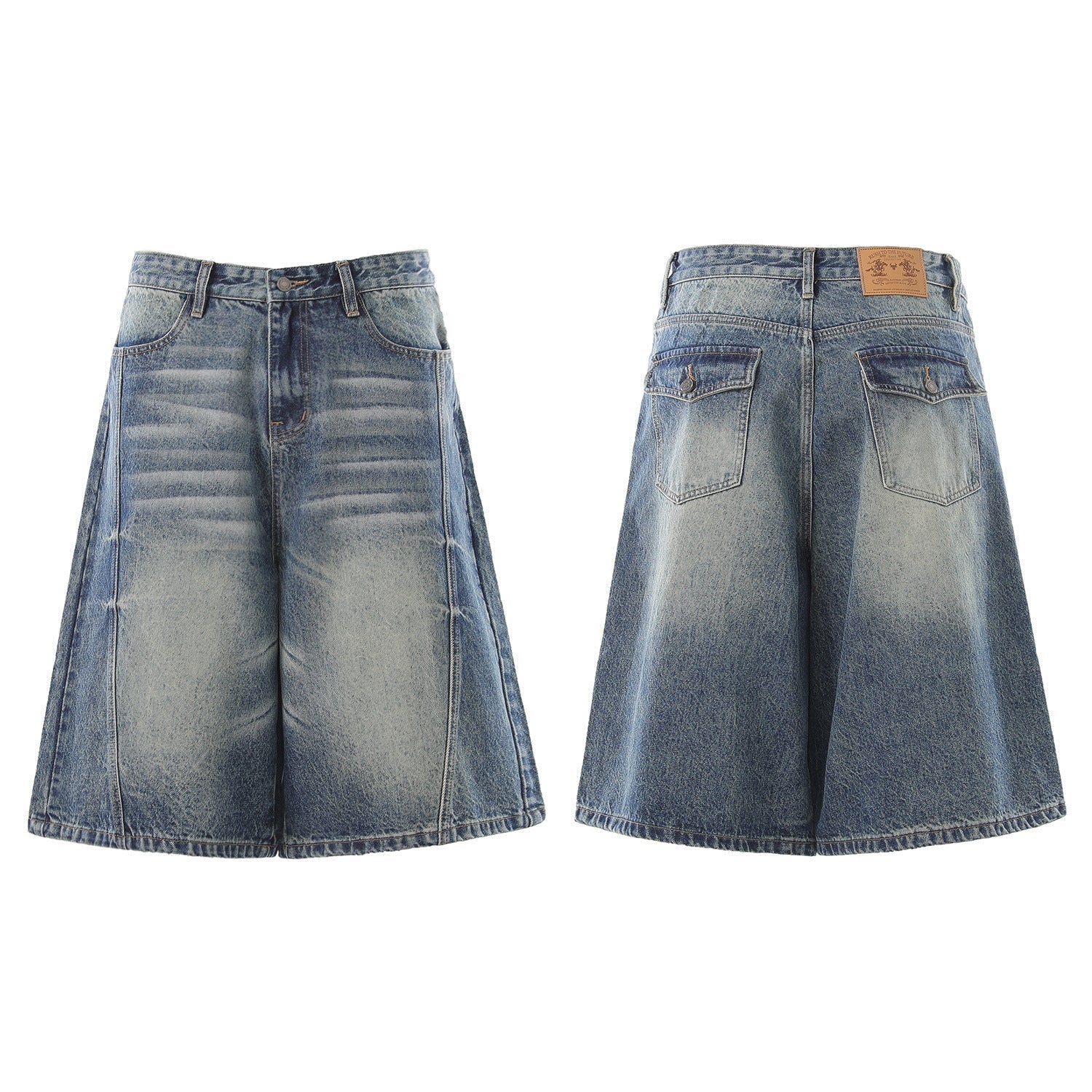 Denim Wash Wide Leg Jort
