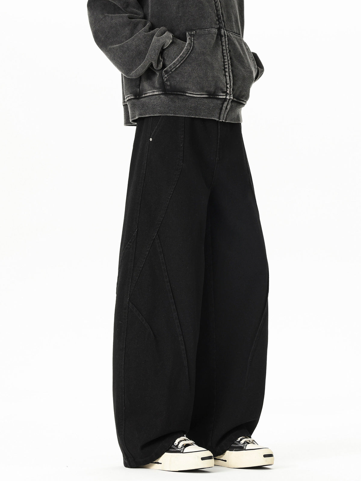 Vintage Deconstructed Patchwork Wide-Leg Pants