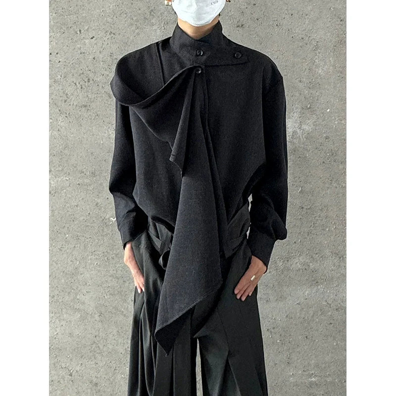 Chinese Style Standing-Collar Long Sleeve Shirt