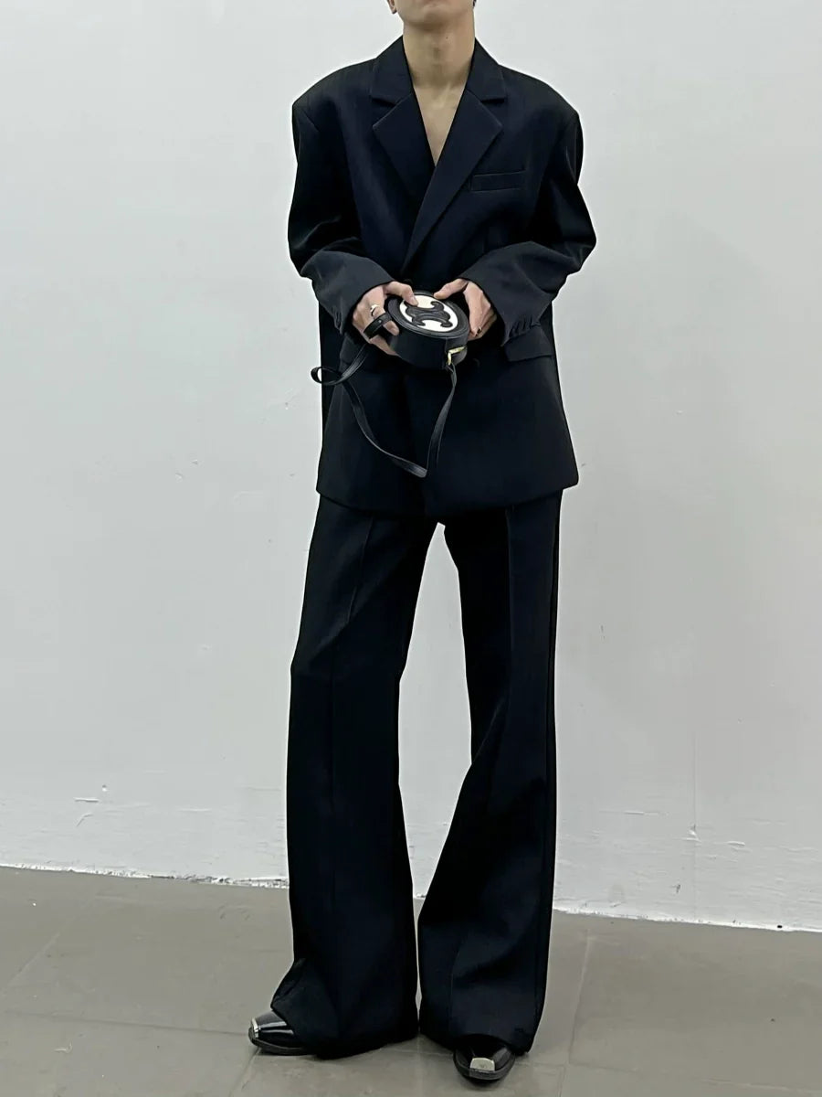 Stripe Double Breast Tailored Jacket & Flare Trousers Setup