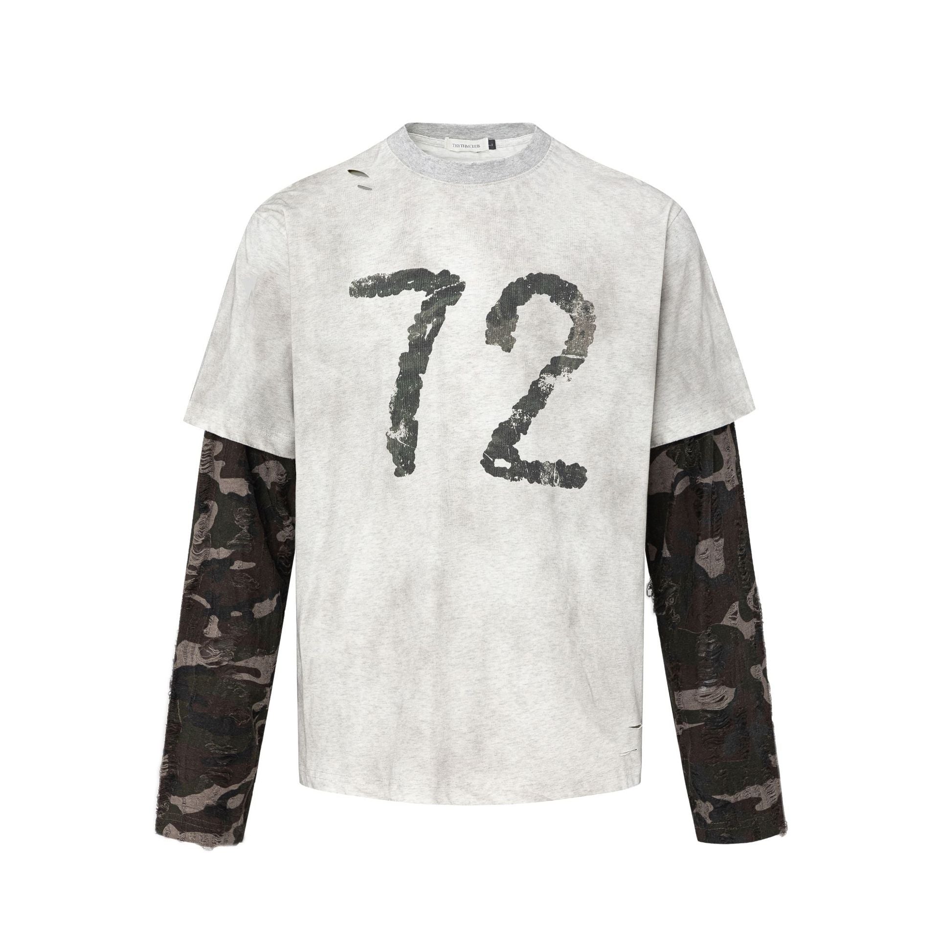 Fake Layered Letter Print Oversize Long Sleeve T-Shirt
