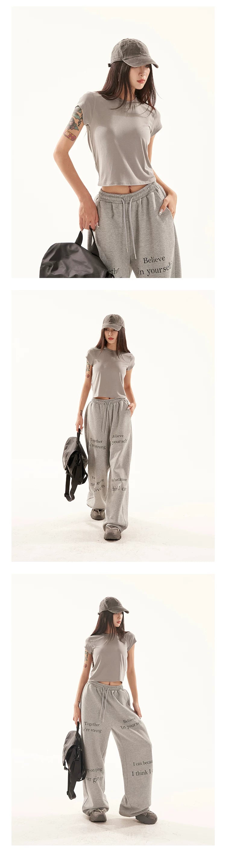 Cropped Round Neck Short Sleeve T-Shirt