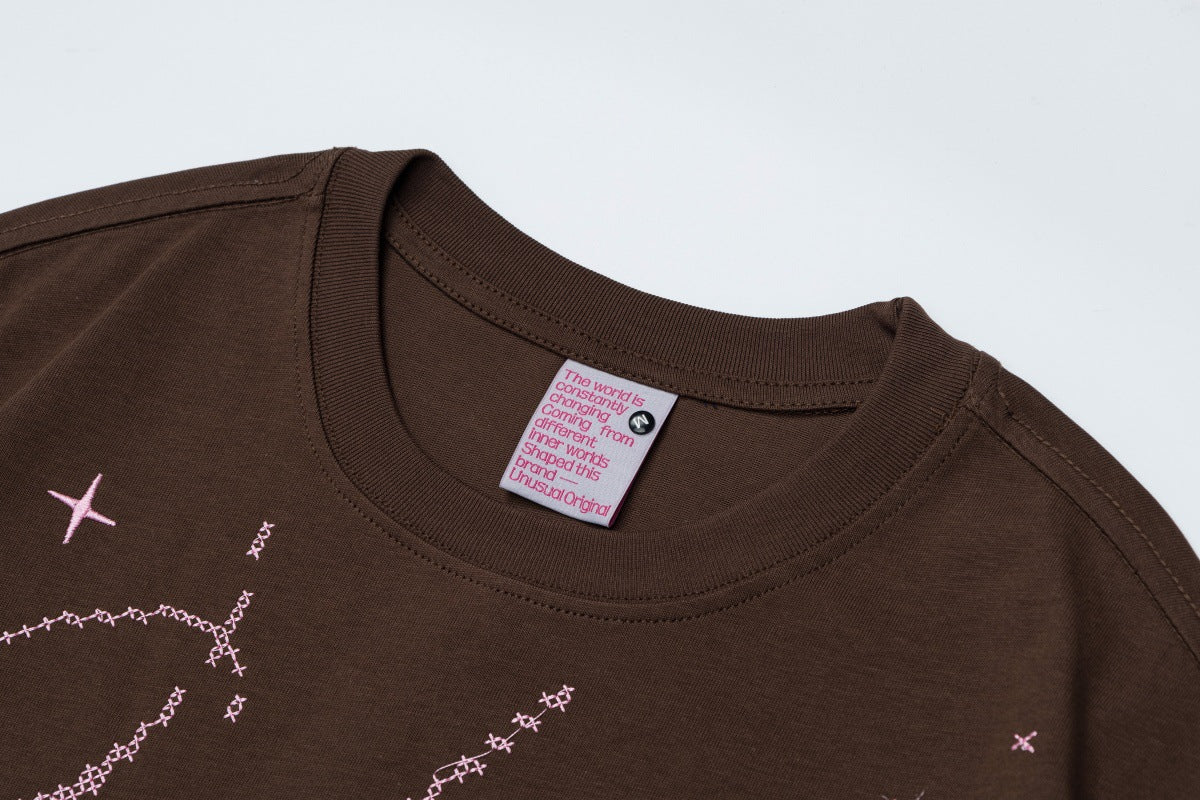 Graphic Embroidery Short Sleeve T-Shirt