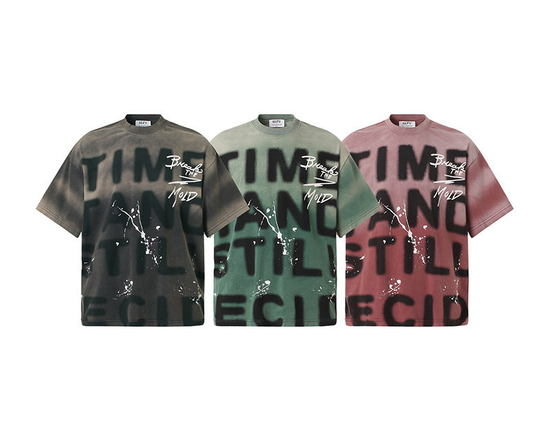 Washed Gradient Oversize Short Sleeve T-Shirt