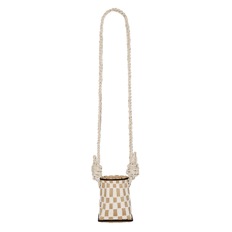Paper Rattan Vase-Shaped Shoulder Bag