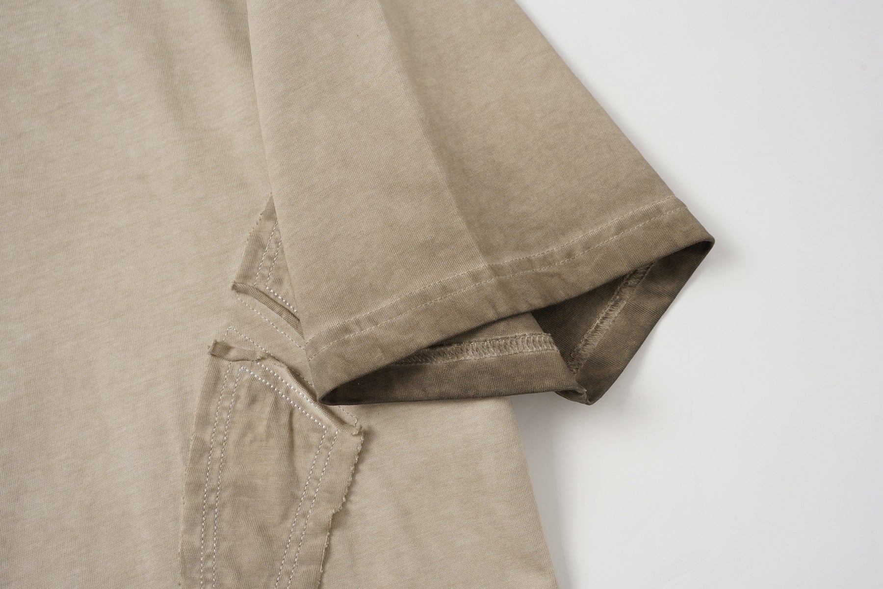 Utility Patchwork Washed Damage Short Sleeve T-Shirt