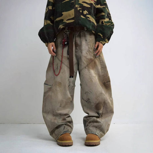 Lazy Wasteland Locker sitzende Mop-Jeans - S / braun