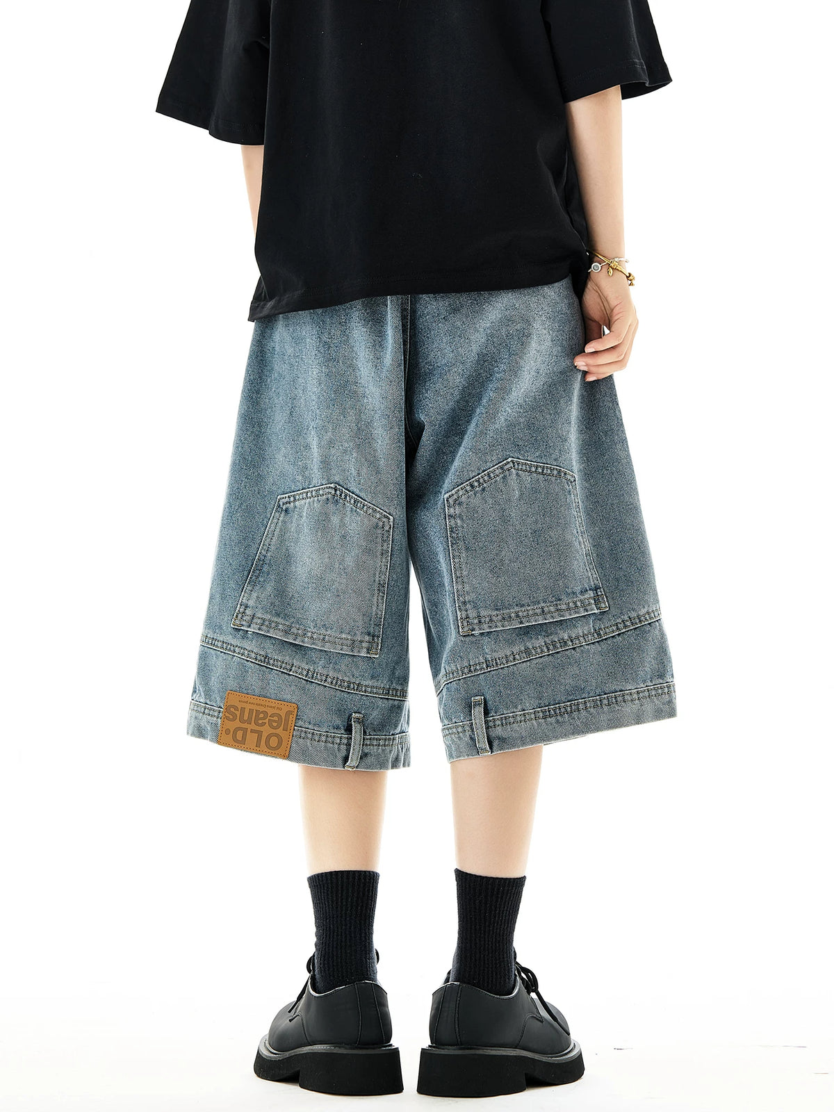 Shorts en jean à jambes larges