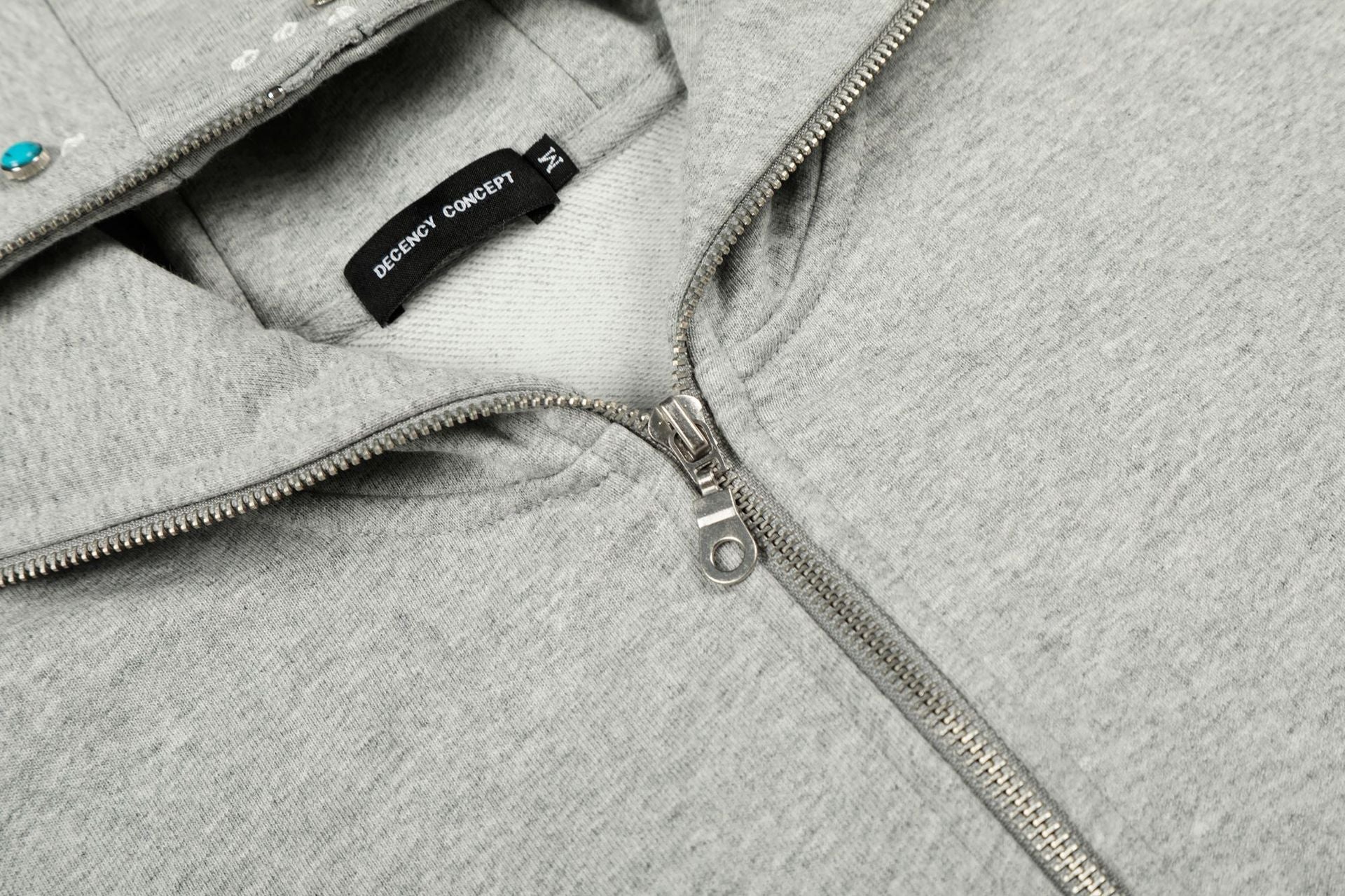 Turquoise Stone Zipper Hoodie