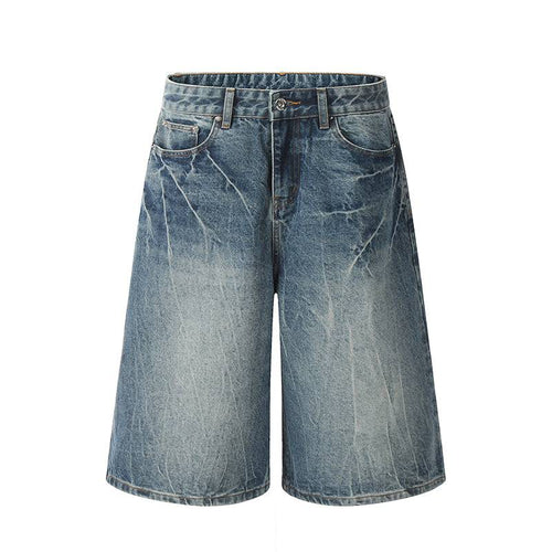 Ausgewaschene lockere Jeans-Shorts - XS / blau