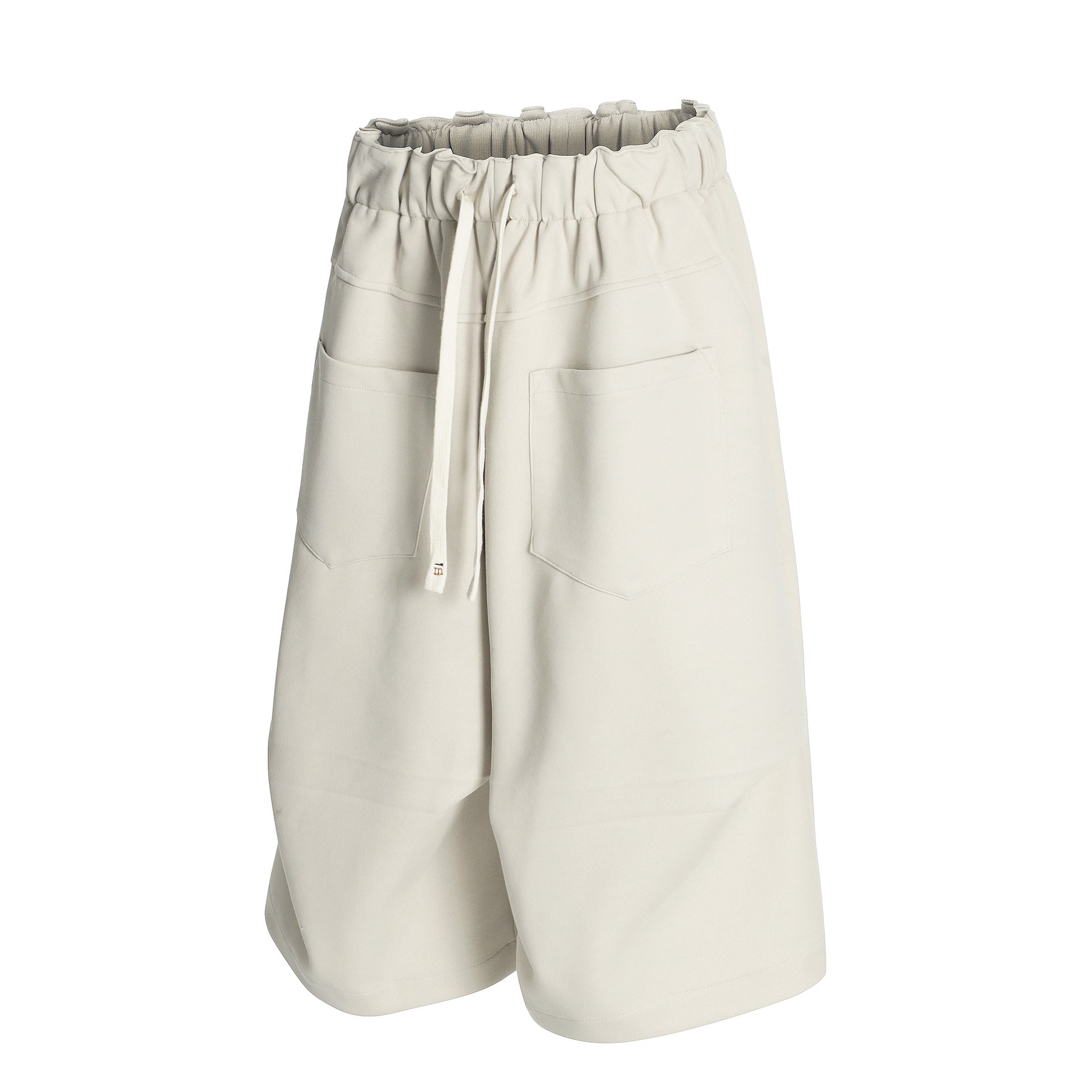 Pleats Panel Wide Leg Half Sweatpants