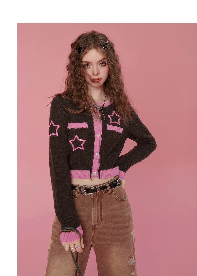 Cropped Knit Cardigan