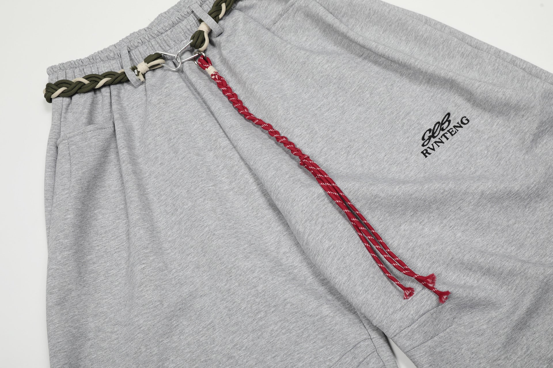 Rope Drawstring Curved Wide Leg Sweatpants