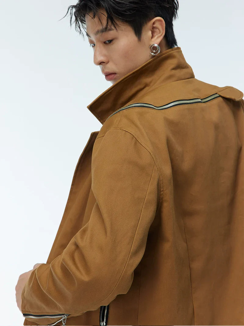 Multiple Zipper Irregular Structure Jacket