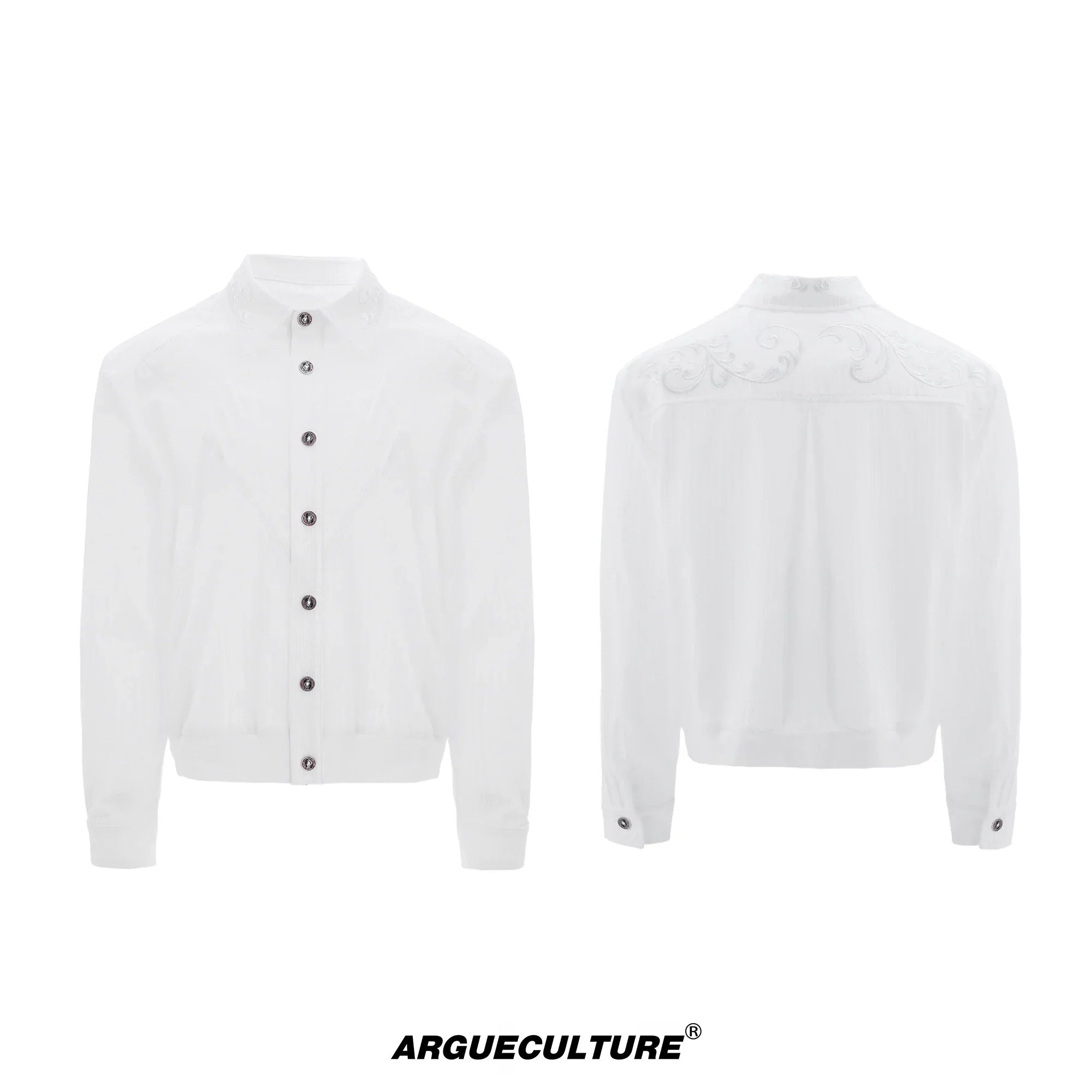 Anti-Wrinkle Embroidery Short Sleeve Shirt Jacket & Long Sleeve Shirt Jacket