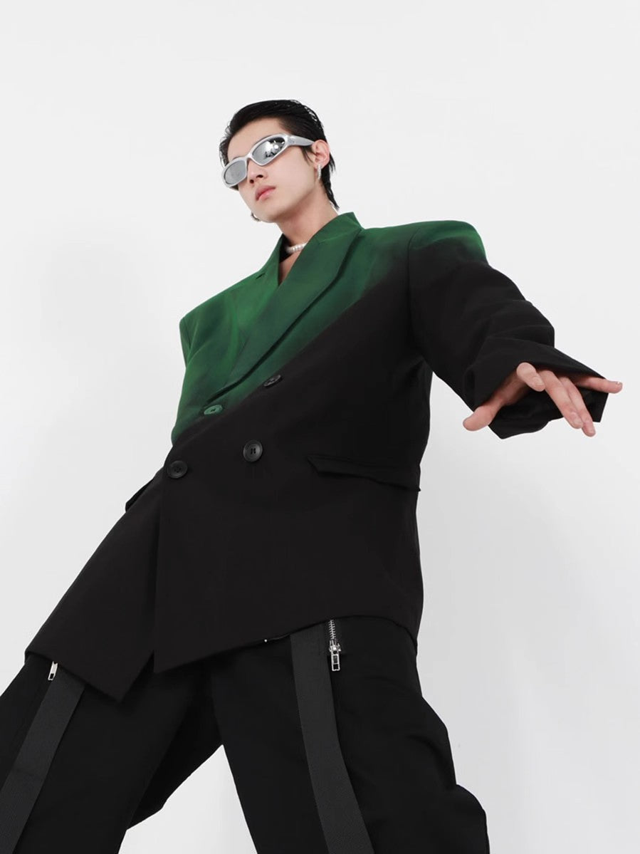 Gradient Shoulder Pad Tailored Jacket