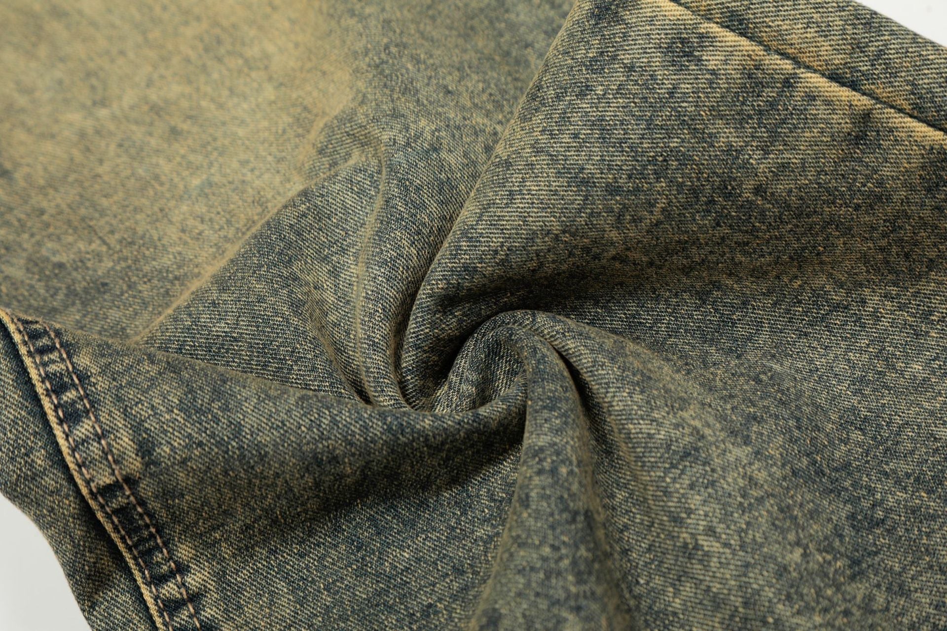 Washed Layered Fade Wide Leg Denim Jeans