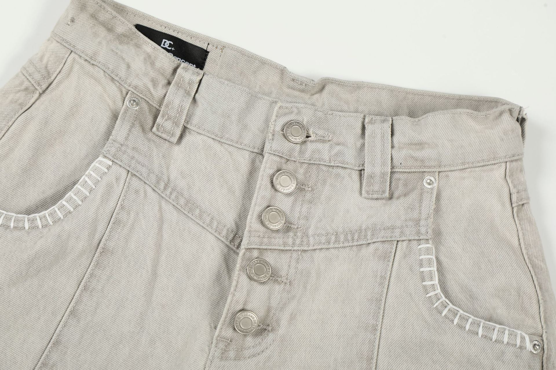 Panel Curved Wide Leg Cargo Pants