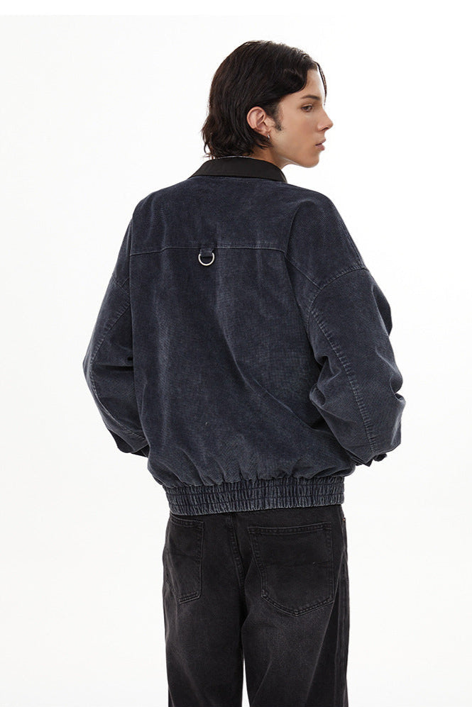 Retro Washed Cargo Denim Jacket