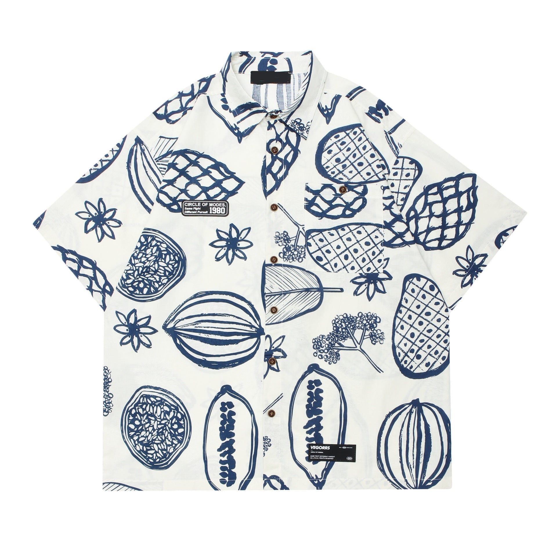 Hawaiian Graffiti Flower Prints Shirt - MADXMARX