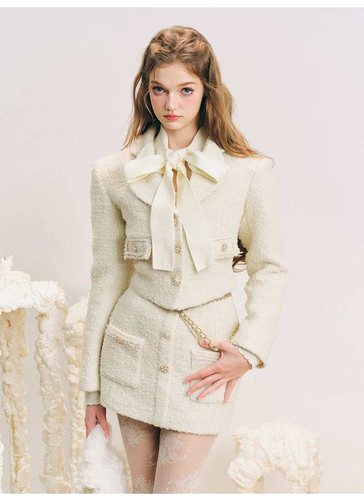 Button Up Cropped Jacket & Short Skirt Setup