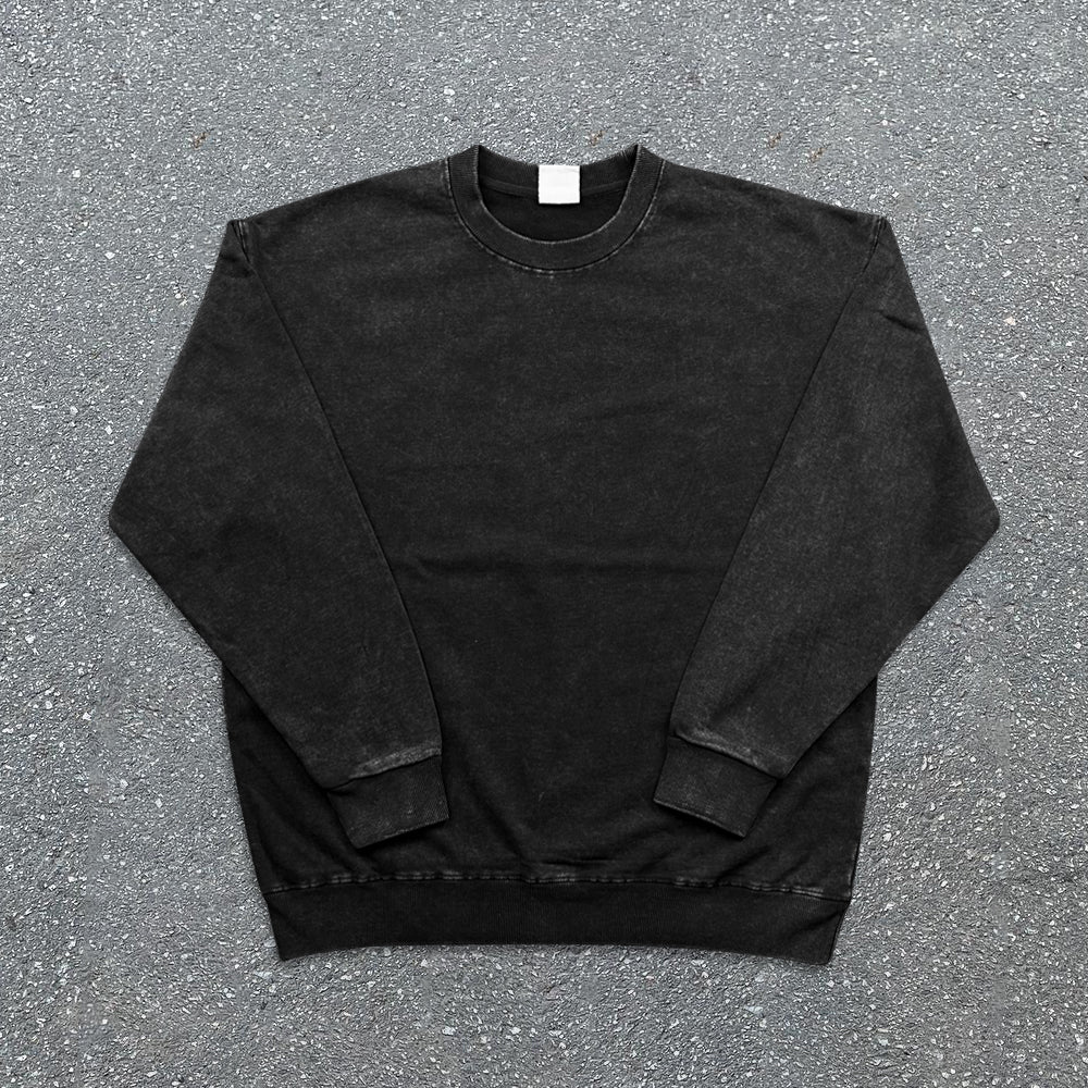 Wax Dye Washed Heavyweight Oversize Drop Shoulder Pullover Sweatshirt