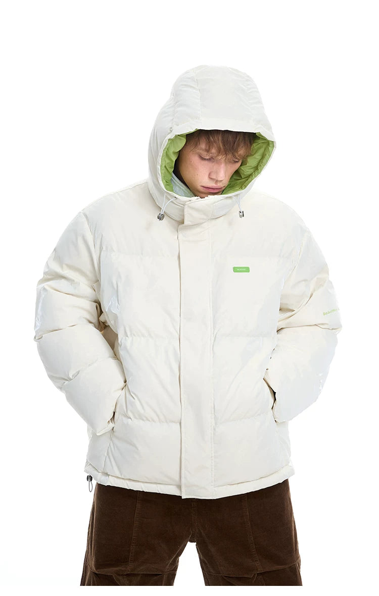 Oversize Hooded White Duck Down Jacket