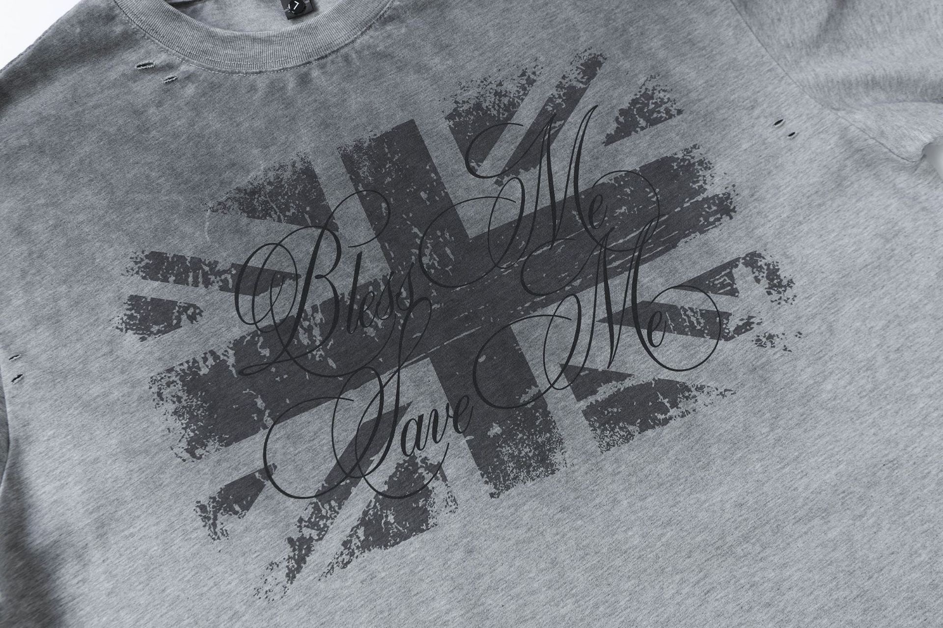 Damage Letter Print Short Sleeve T-Shirt