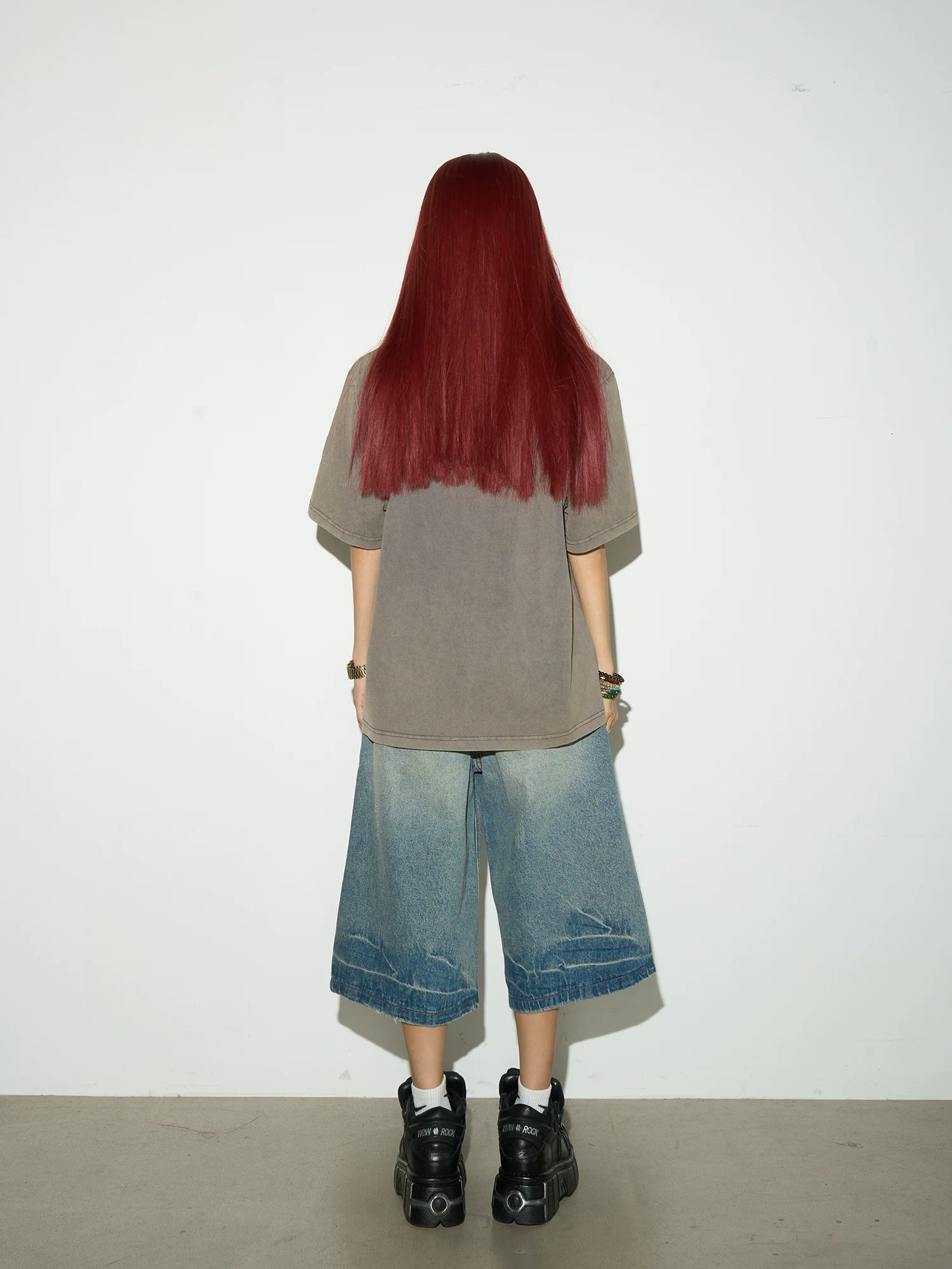 Graphic Letter Print Washed Short Sleeve T-Shirt