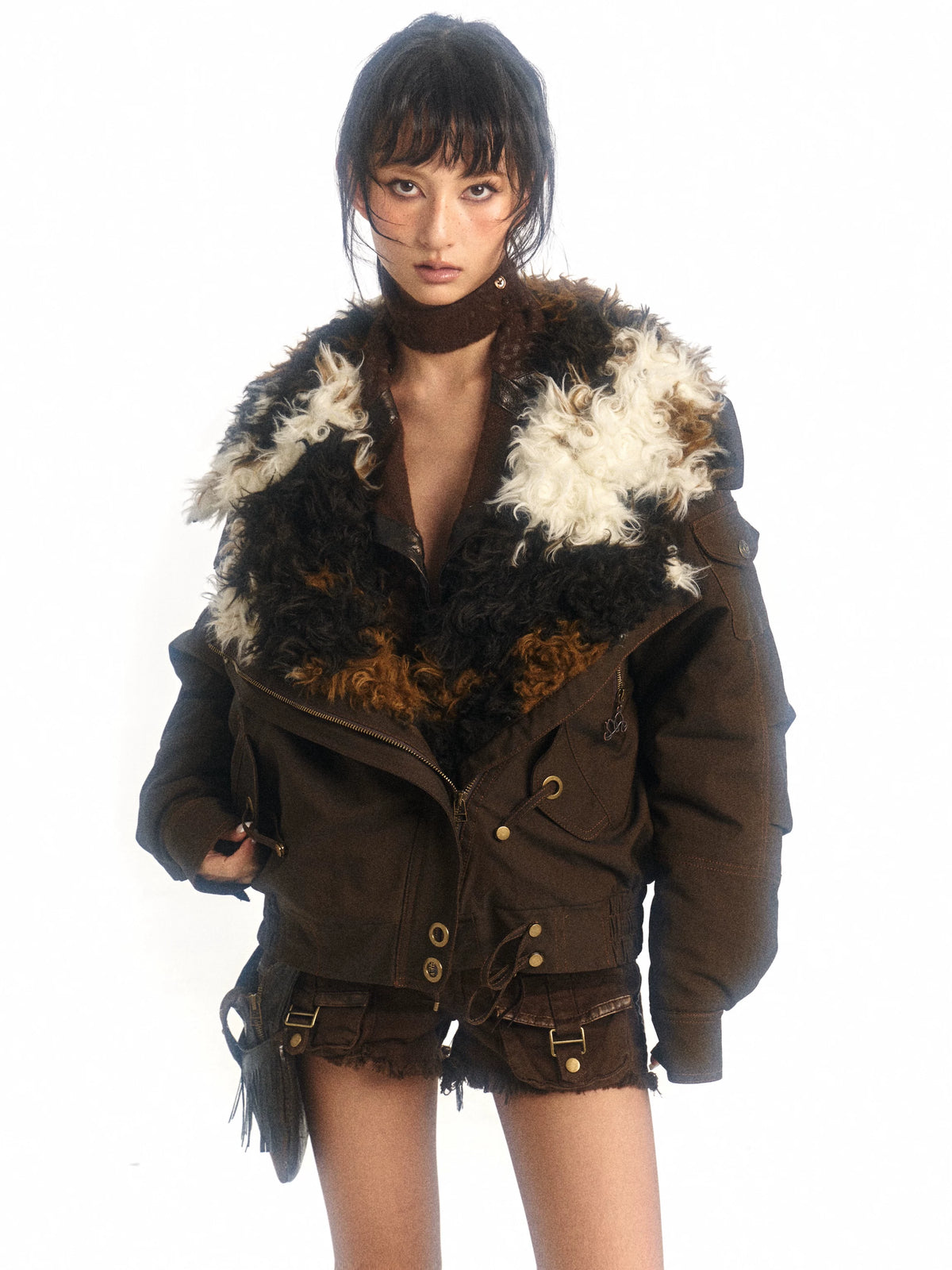 Animal Design Thick Sherpa Oversize Jacket
