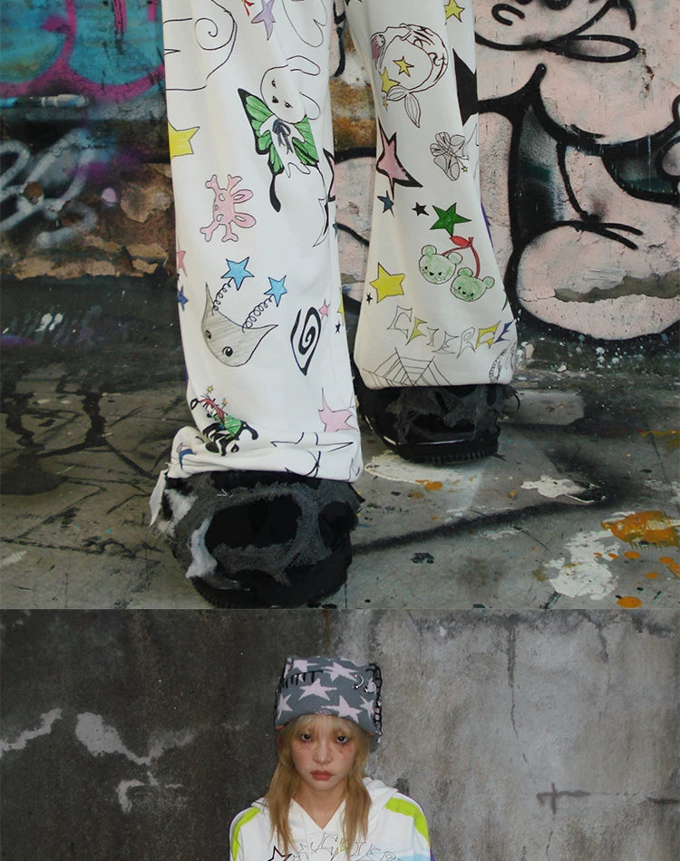 Pantalones de chándal con estampado de grafiti