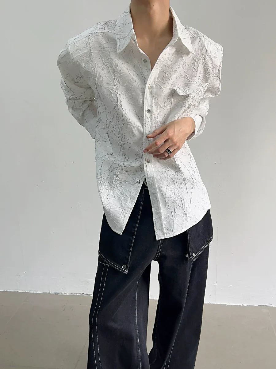 Unique Texture Pattern Long Sleeve Shirt