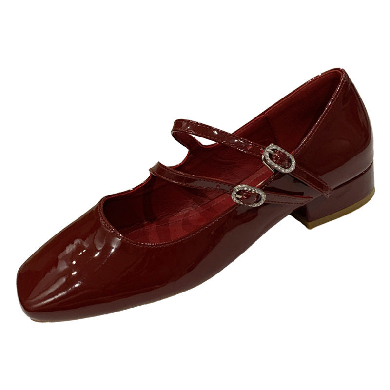 Red Mary Patent Leather Shoes