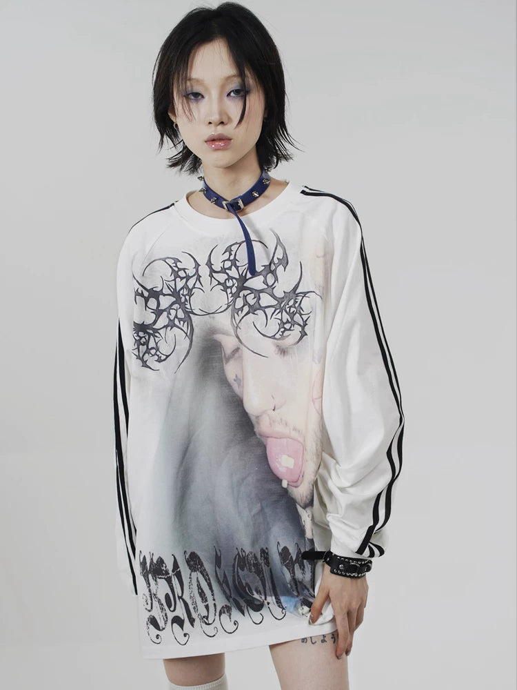 Gothic Heavyweight Side Stripe Long Sleeve T-Shirt