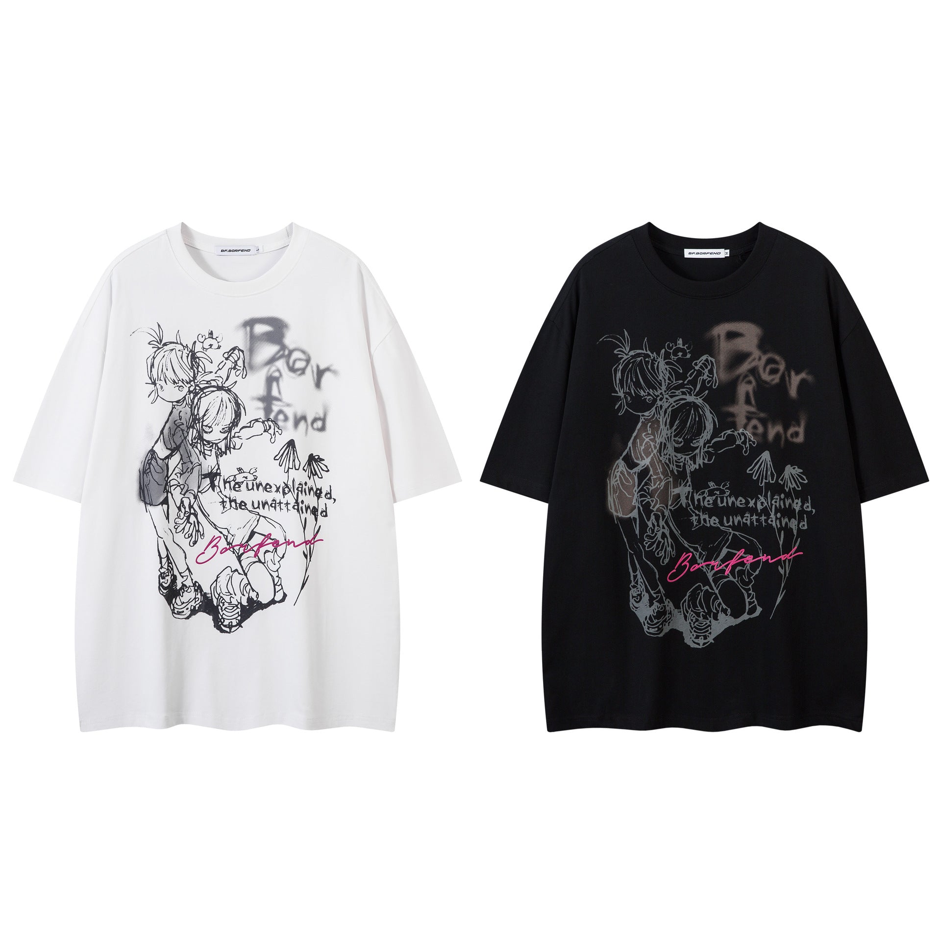 Illustration Graffiti Letter Short Sleeve T-Shirt