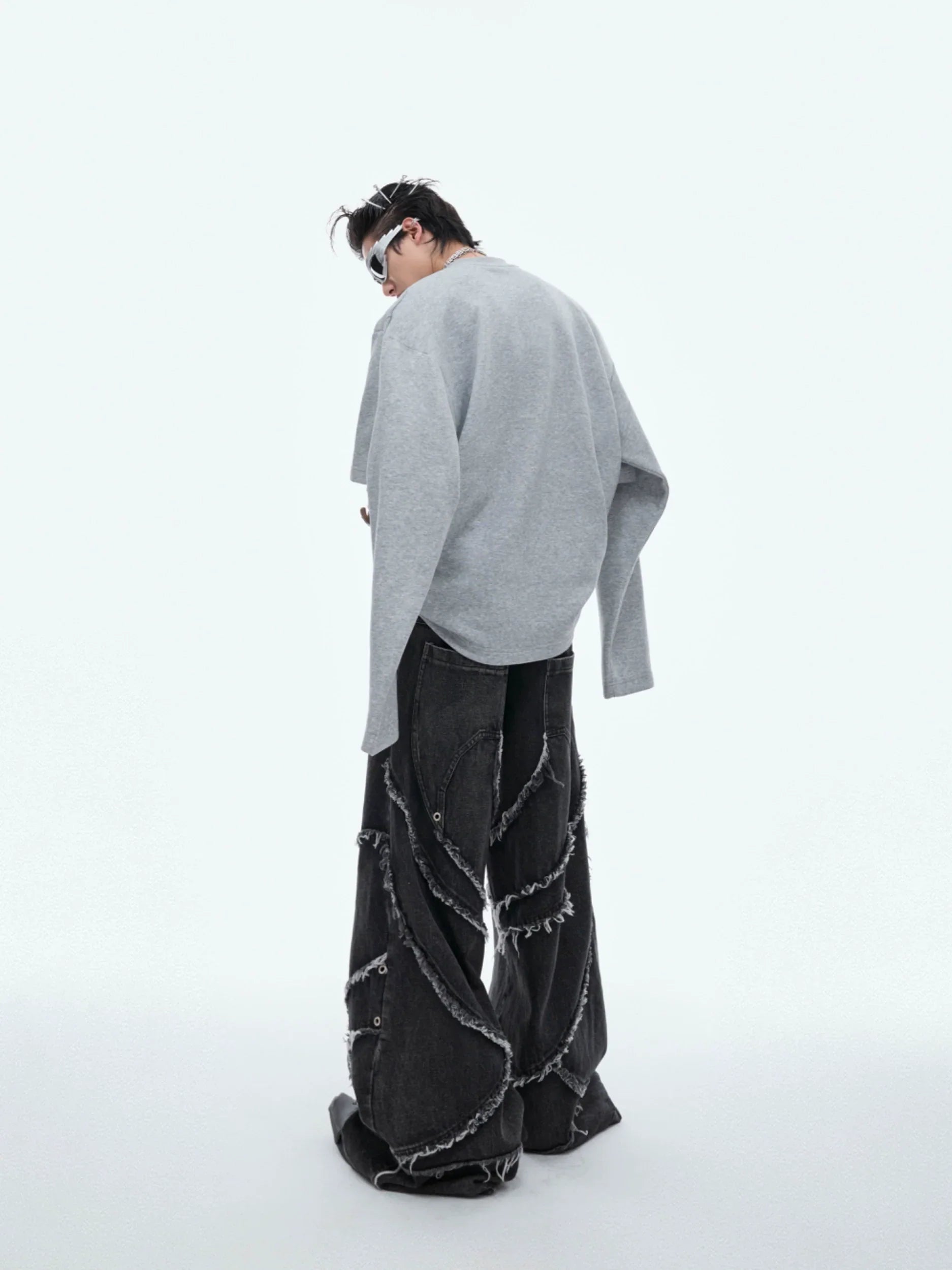 Double Layered Oversize Round Neck Sweatshirt