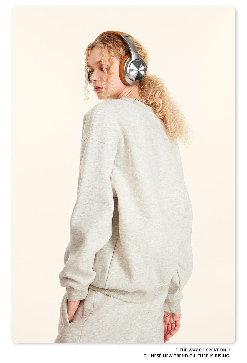 Fleece Lining Oversize Sweatshirt