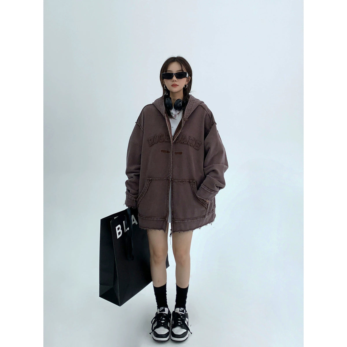 Damage Heavyweight Oversize Zipper Hoodie