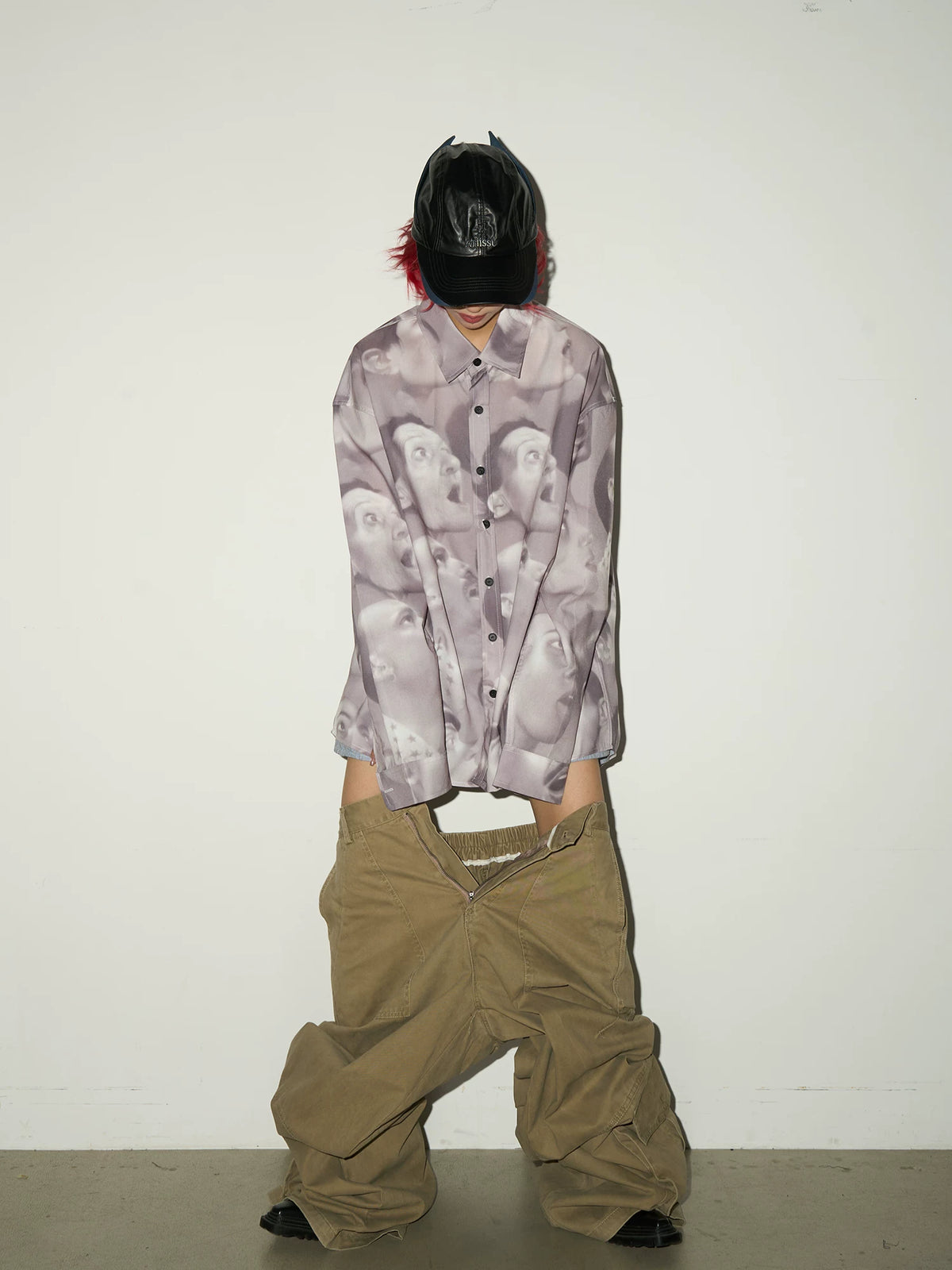 Fake Layered Hooded Jacket & Multi Pocket Cargo Pants Setup