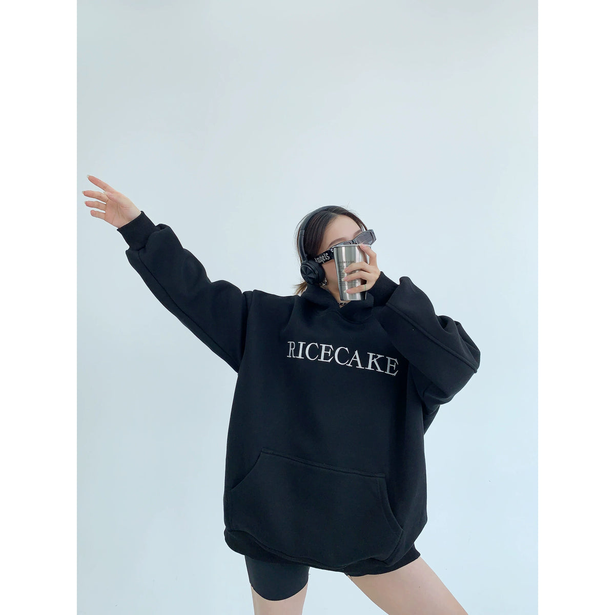 Flower Embroidery Oversized Hoodie